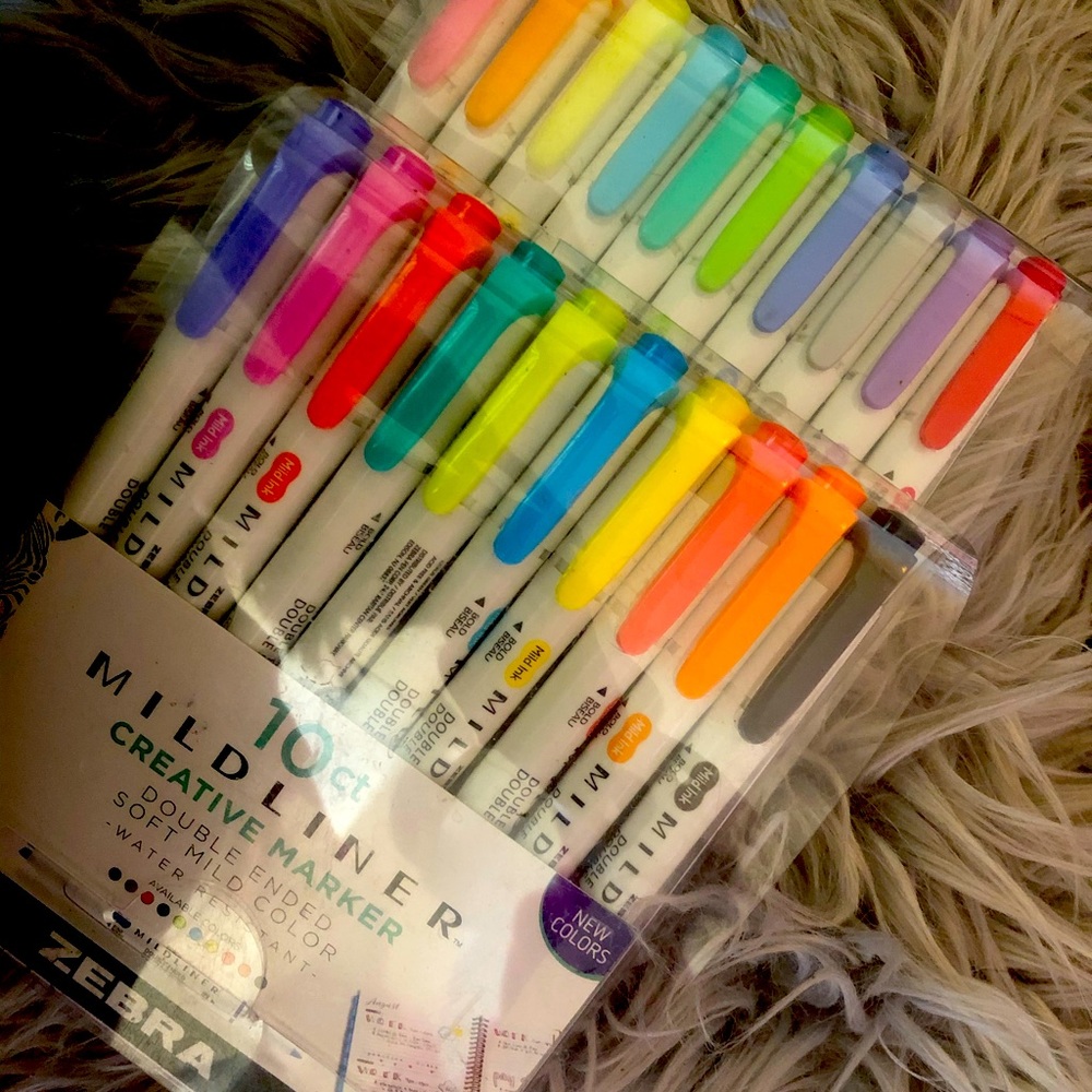 Double sided Zebra Mild Liner Markers 20ct